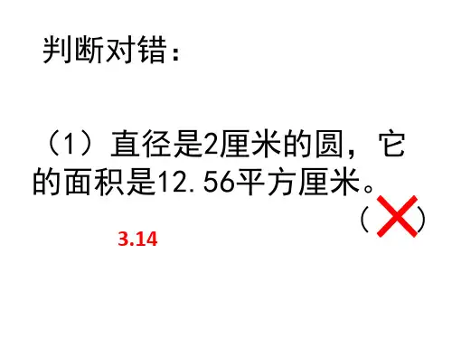 圆的面积经典例题ppt课件