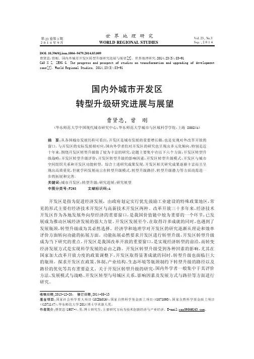 国内外城市开发区转型升级研究进展与展望