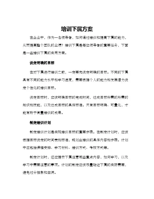 培训下属方案
