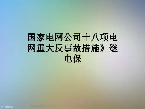 国家电网公司十八项电网重大反事故措施》继电保