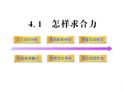沪科版高中物理必修一4.1怎样求合力