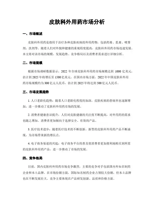 皮肤科外用药市场分析