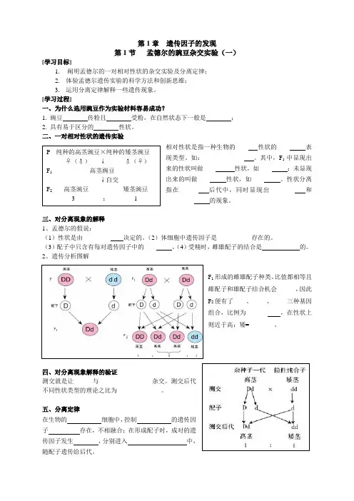 高一生物学案遗传因子的发现.doc(309.5K)