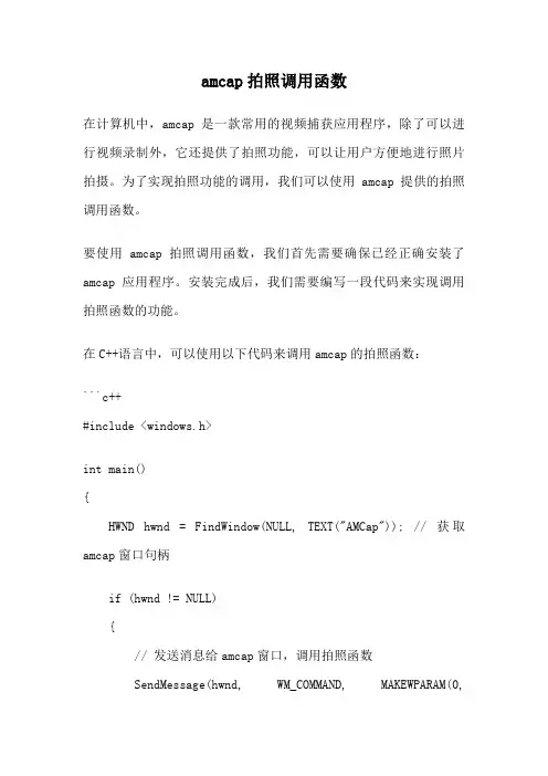 amcap拍照调用函数