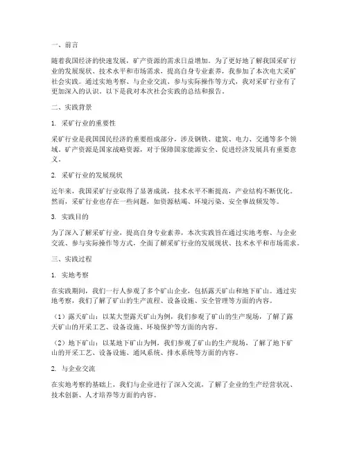 电大采矿社会实践报告