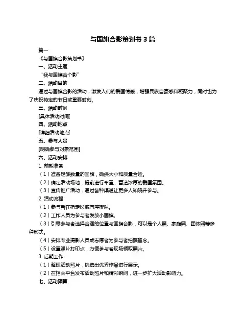 与国旗合影策划书3篇