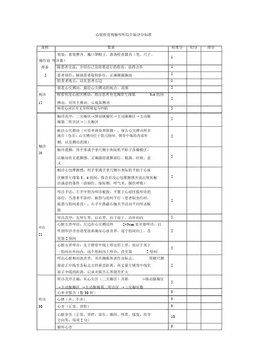 第四站：心脏视触叩听综合版评分标准