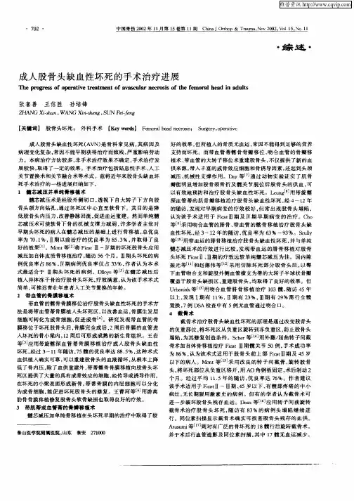 成人股骨头缺血性坏死的手术治疗进展