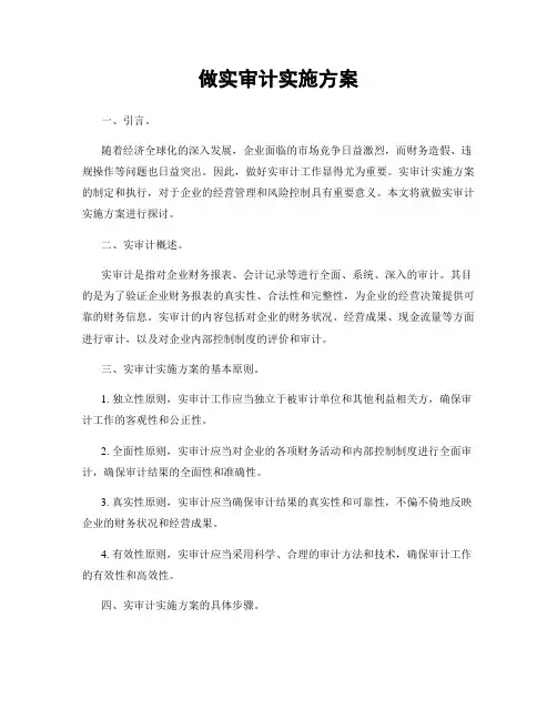 做实审计实施方案