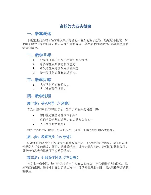 奇怪的大石头教案