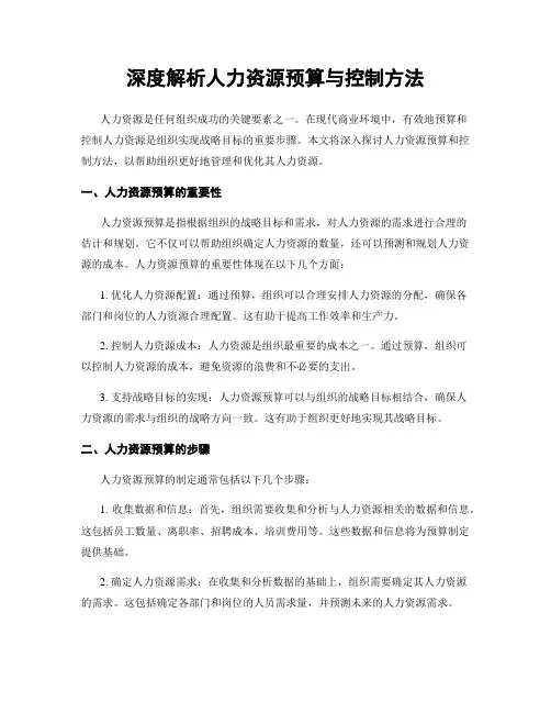 深度解析人力资源预算与控制方法