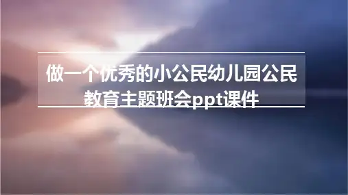 做一个的小公民幼儿园公民教育主题班会课件