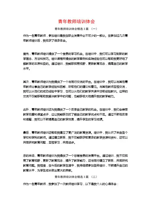 青年教师培训体会3篇