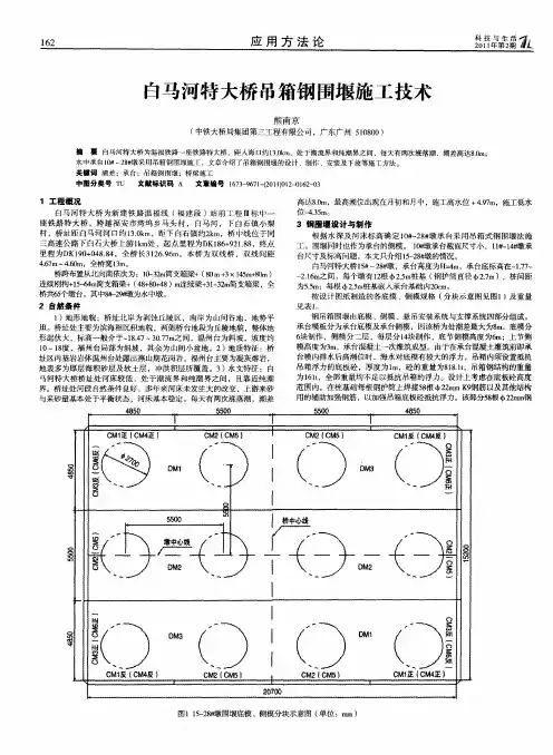 白马河特大桥吊箱钢围堰施工技术