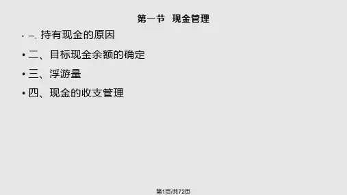 山东财经大学金融学复试电子资料公司金融营运资本管理PPT课件