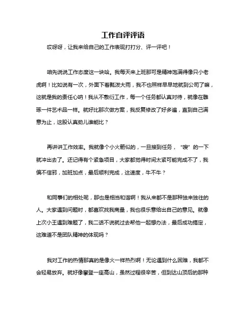 工作自评评语