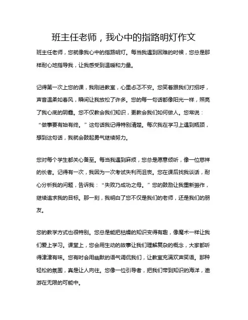 班主任老师,我心中的指路明灯作文