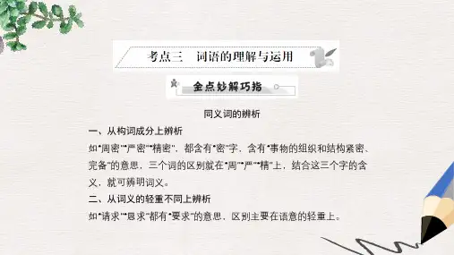 【推荐】中考语文第三部分语言积累与运用专题二语段积累运用考点三词语的理解与运用复习精编课件