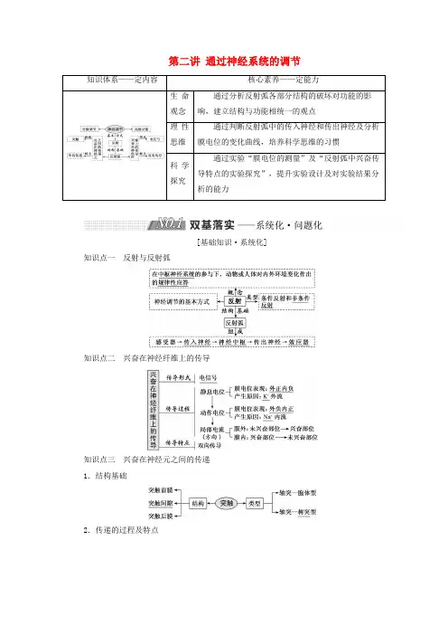 2019版高考生物一轮复习第八单元动物和人体生命活动的调节第二讲通过神经系统的调节精选教案