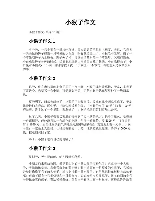 小猴子作文