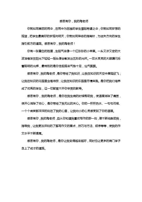 感恩有你,我的陶老师