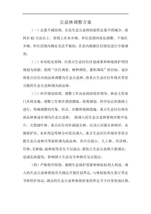 公益林调整方案