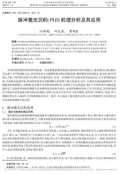 脉冲激光沉积_PLD_机理分析及其应用_江辉明
