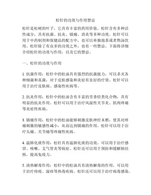 松针的功效与作用禁忌