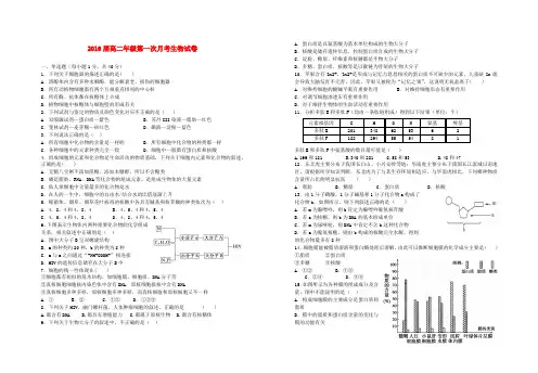 江西省上高二中高二生物上学期第一次月考试题
