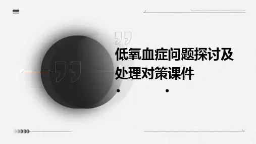低氧血症问题探讨及处理对策课件
