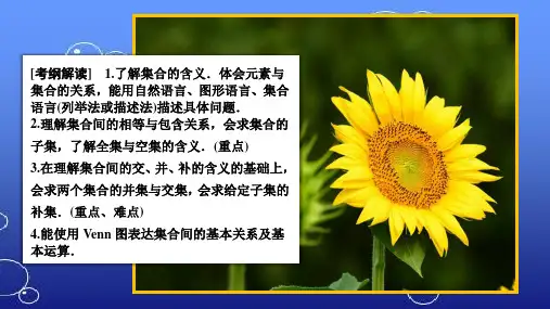 2020年高考数学(理科)一轮复习课件：第1章 集合与常用逻辑用语 第1讲