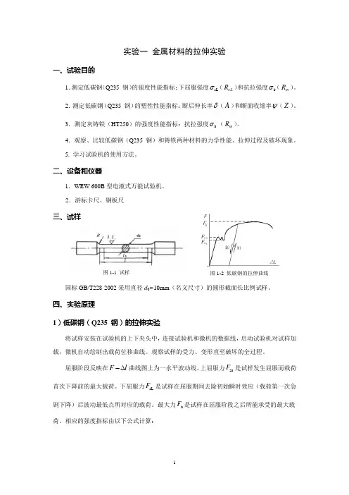实验1-金属材料的拉伸实验