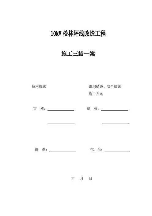 10kV松林坪线改造工程三措一案