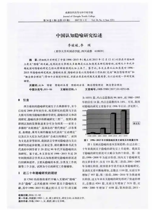 中国认知隐喻研究综述
