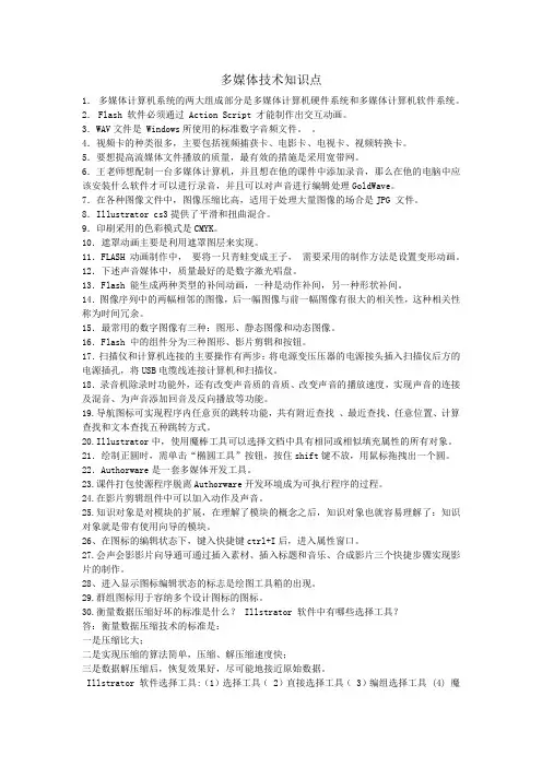 多媒体技术知识点