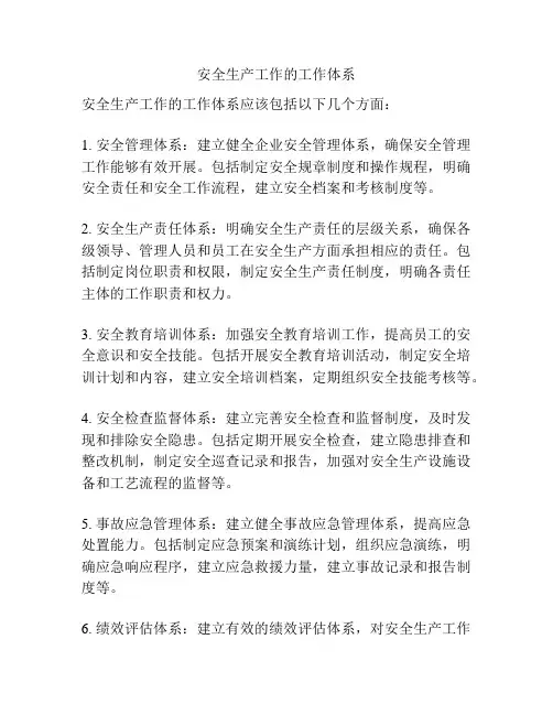 安全生产工作的工作体系