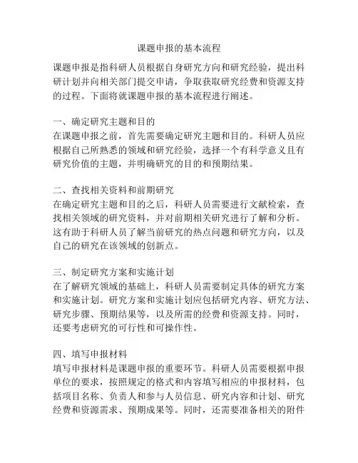 课题申报的基本流程
