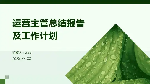 运营主管总结报告及工作计划PPT