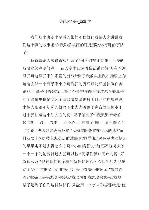 我们这个班_800字【优秀作文】