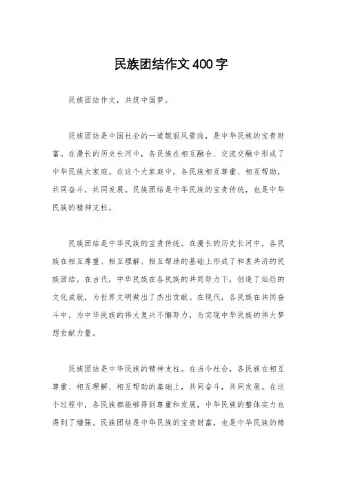 民族团结作文400字