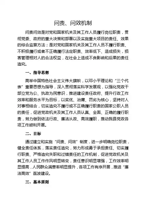 问责问廉问效机制