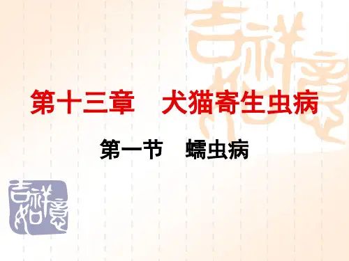 第十三章  犬猫寄生虫病