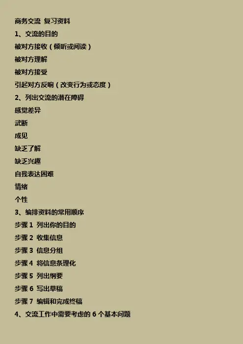 00892商务交流(二)复习重点复习资料【免费下载】