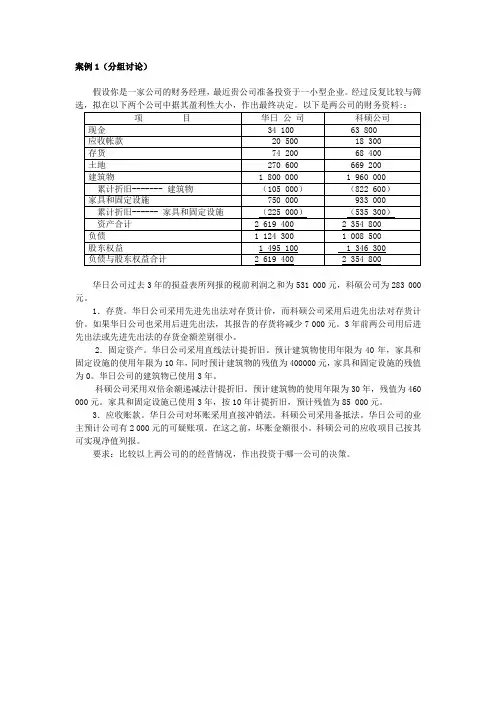 2009年会计学案例