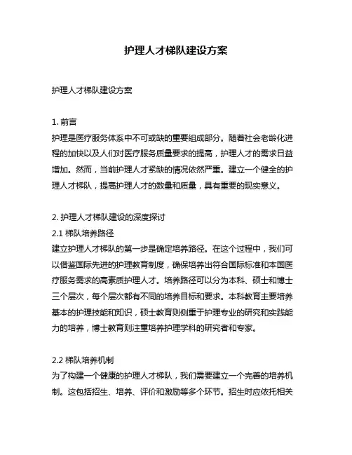 护理人才梯队建设方案