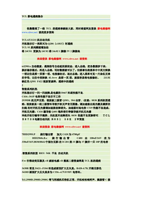 TCL彩电通病集合