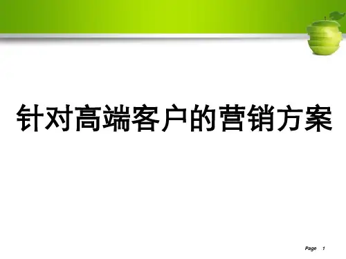 针对高端客户的营销方案(通用版)