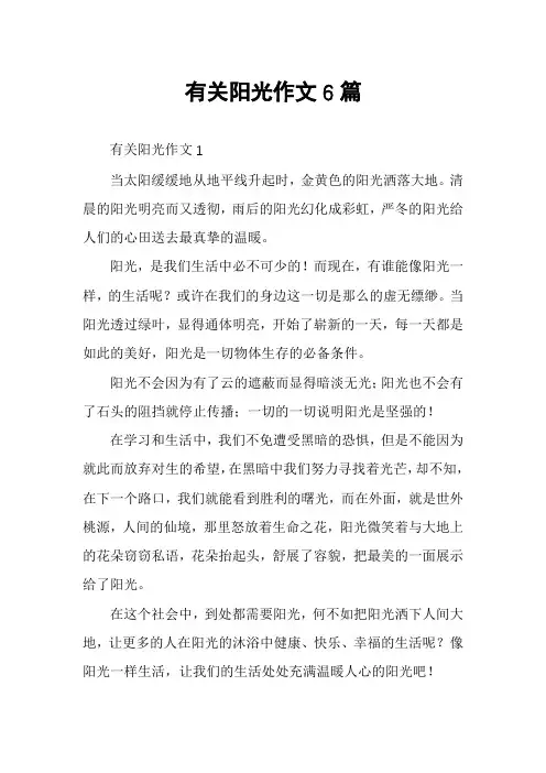 有关阳光作文6篇