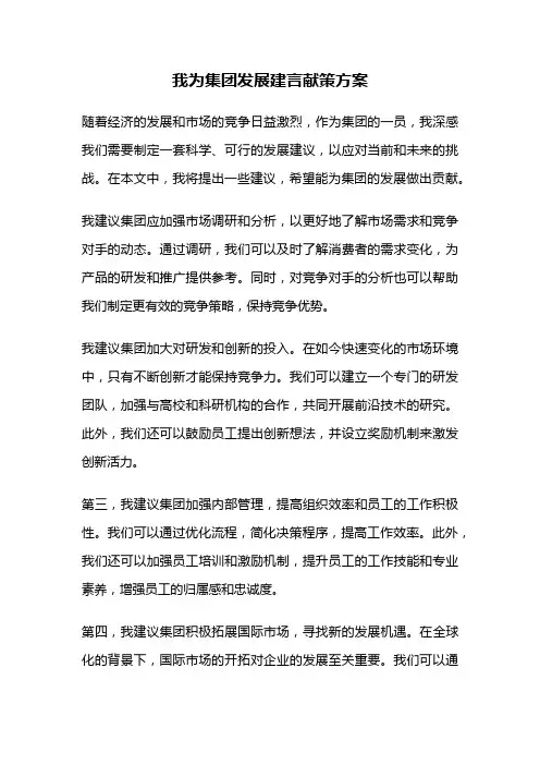 我为集团发展建言献策方案