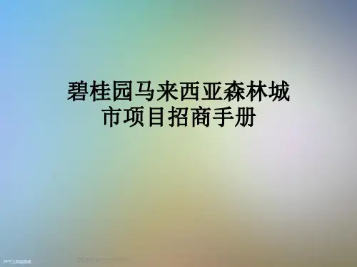 碧桂园马来西亚森林城市项目招商手册